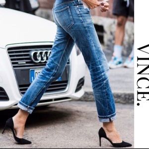 Vince Black Suede Celeste D’Orsay Heels Shoes Sz 9